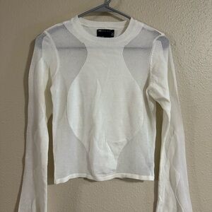 ASOS White Sheer Long Sleeve Top
